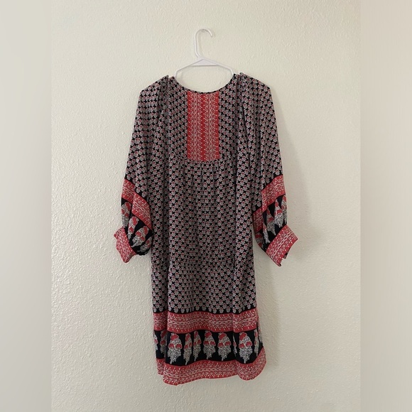 Ulla Johnson Black/orange Bazaar Silk Dress in Light Indian Floral 8/M - Picture 10 of 11